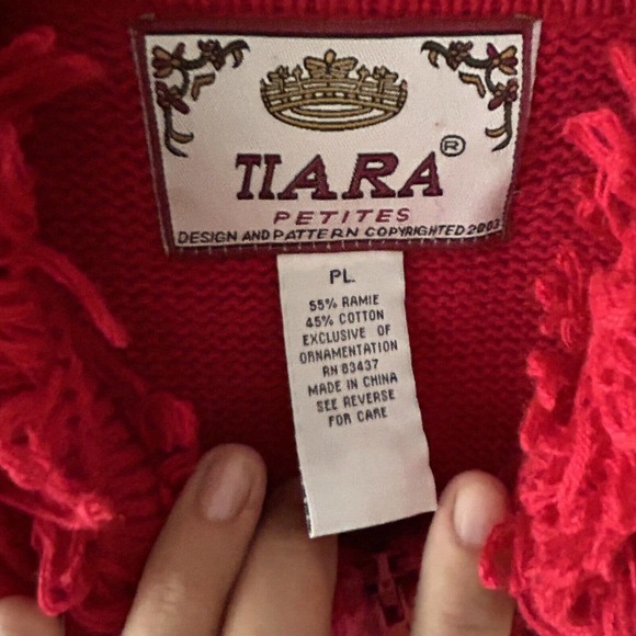 Vintage Ugly Christmas Holiday Sweater cardigan Large PETITE Full Zip Snowman - Picture 13 of 16